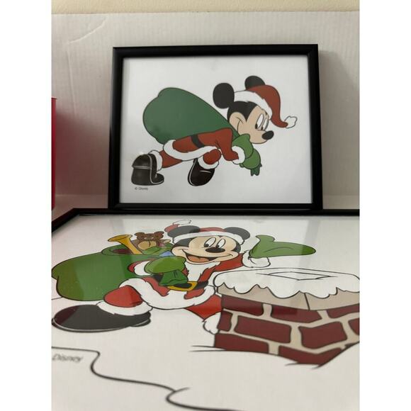 Mickey Mouse Framed Christmas Pictures(2) and Plastic Bucket - Picture 6 of 6